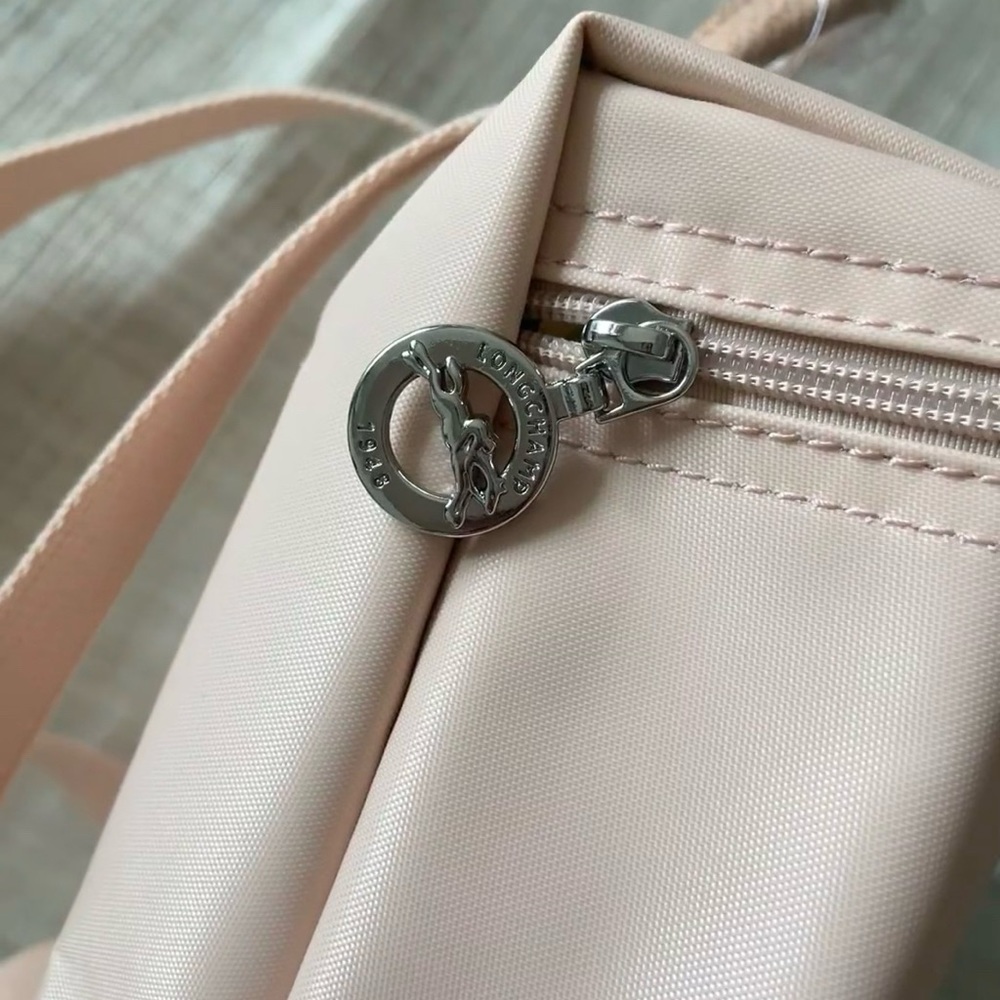 Longchamp Le Pliage Green Recycled Canvas Backpack ~NIP~ Flower - Picture 10 of 16